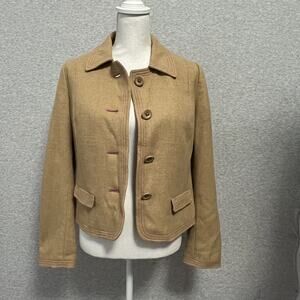 Vintage Y2K GAP Jacket Blazer Womens Medium Wool Blend Button Academia Preppy